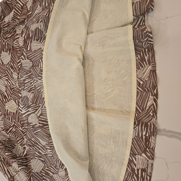 Chadwicks Cotton Tropical Leaf Print A Line Midi Dress Brown White Size 10 - Picture 6 of 8